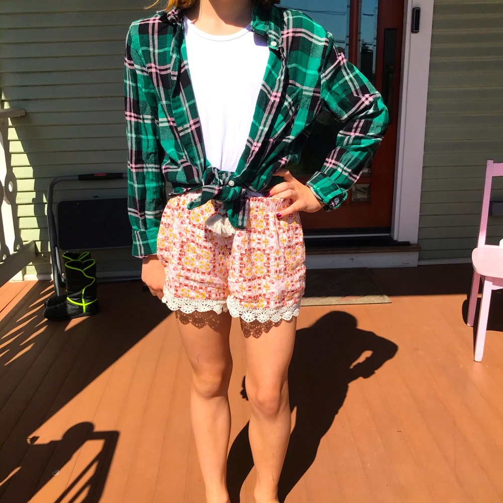 Girls H&M Emerald Green Flannel